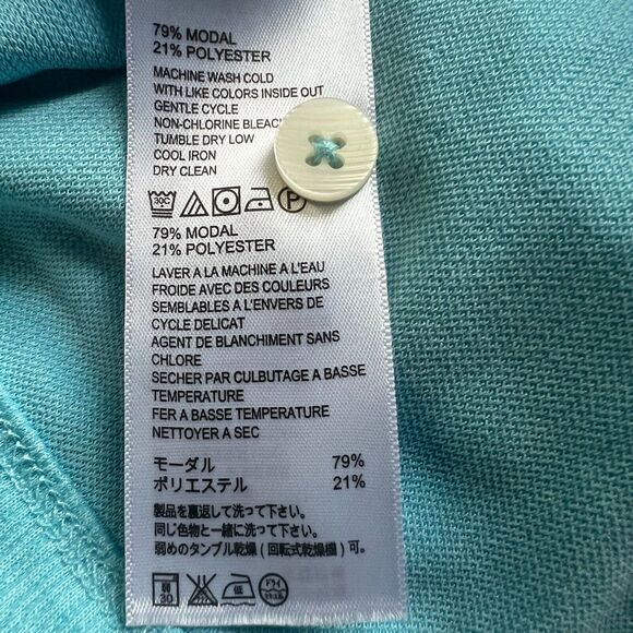 Tommy Bahama Size XL Blue Textured Polo Shirt Modal Poly Blend Short Sleeve - Picture 7 of 10